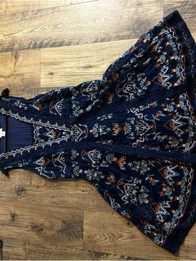 Sundance Navy Embroidered Dress with Floral Starfish Accent